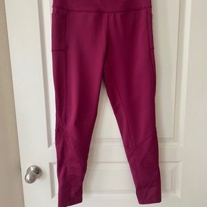 Burgundy colored leggings